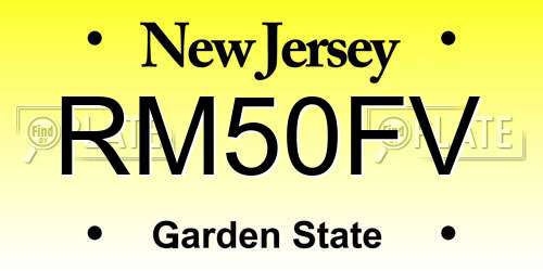 RM50FV New Jersey License Plate