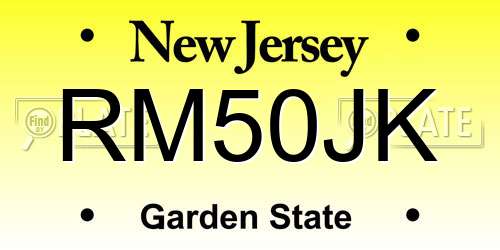 RM50JK New Jersey License Plate