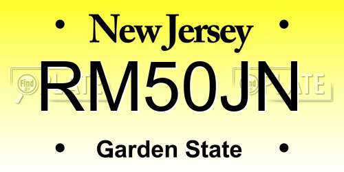 RM50JN New Jersey License Plate