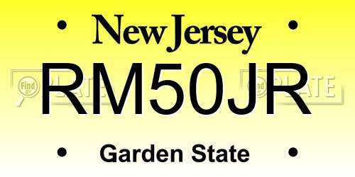 RM50JR New Jersey License Plate