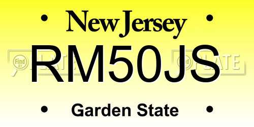 RM50JS New Jersey License Plate