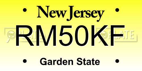 RM50KF New Jersey License Plate