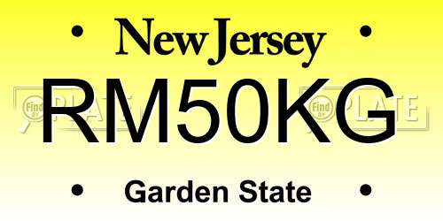 RM50KG New Jersey License Plate