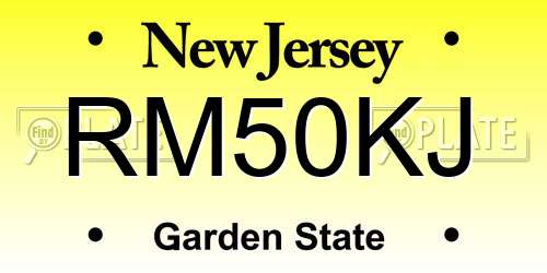 RM50KJ New Jersey License Plate