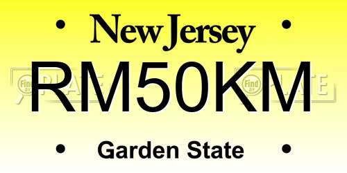 RM50KM New Jersey License Plate