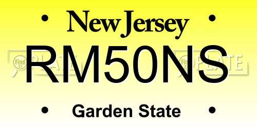 RM50NS New Jersey License Plate