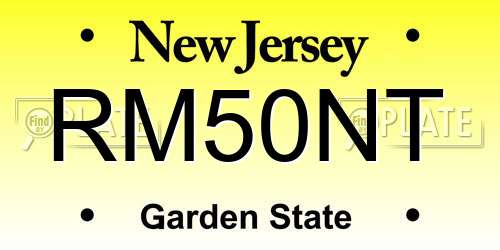 RM50NT New Jersey License Plate