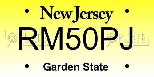 RM50PJ New Jersey License Plate