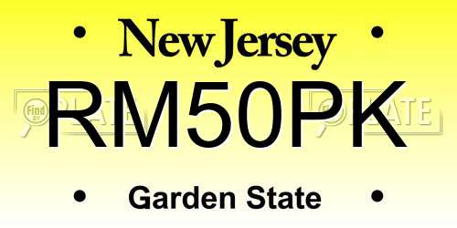 RM50PK New Jersey License Plate