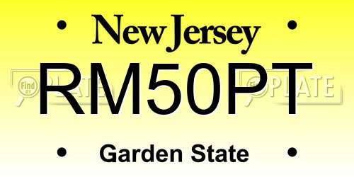 RM50PT New Jersey License Plate