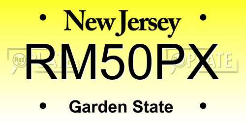 RM50PX New Jersey License Plate
