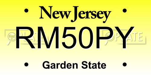 RM50PY New Jersey License Plate