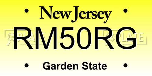 RM50RG New Jersey License Plate