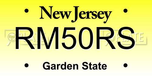 RM50RS New Jersey License Plate
