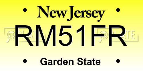 RM51FR New Jersey License Plate