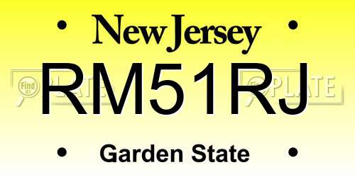 RM51RJ New Jersey License Plate
