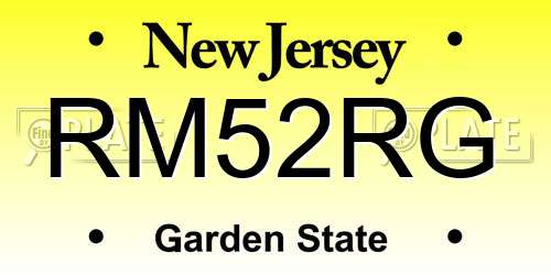 RM52RG New Jersey License Plate