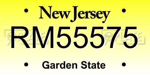 RM55575 New Jersey License Plate