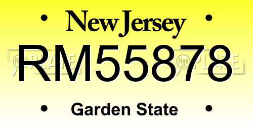 RM55878 New Jersey License Plate