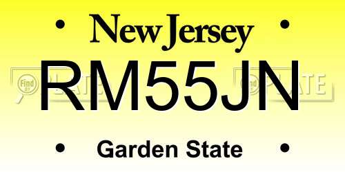 RM55JN New Jersey License Plate