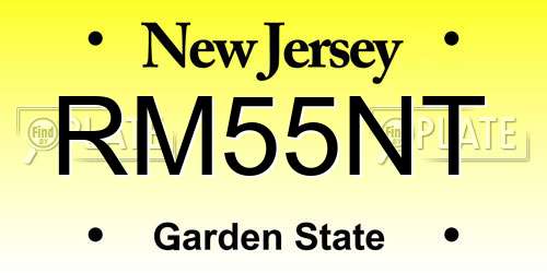 RM55NT New Jersey License Plate