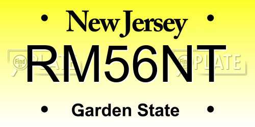 RM56NT New Jersey License Plate