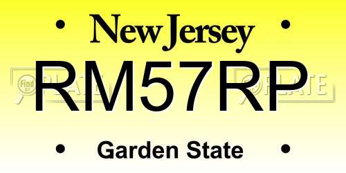 RM57RP New Jersey License Plate