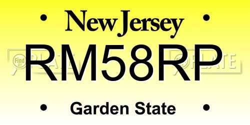 RM58RP New Jersey License Plate