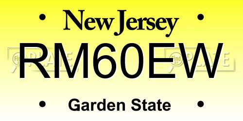 RM60EW New Jersey License Plate