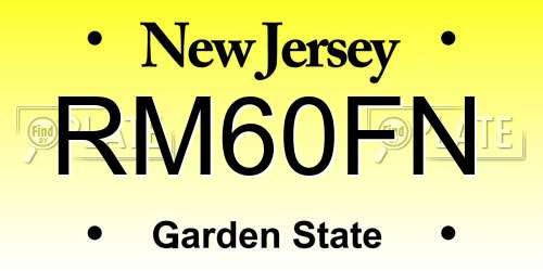 RM60FN New Jersey License Plate