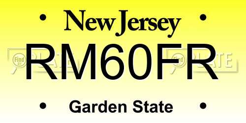 RM60FR New Jersey License Plate
