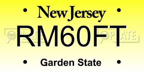 RM60FT New Jersey License Plate