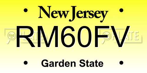 RM60FV New Jersey License Plate