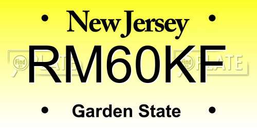 RM60KF New Jersey License Plate