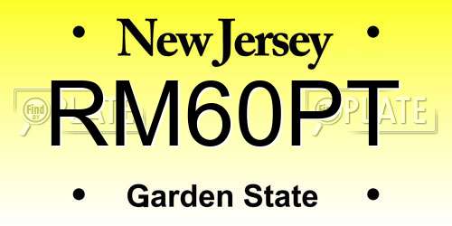 RM60PT New Jersey License Plate