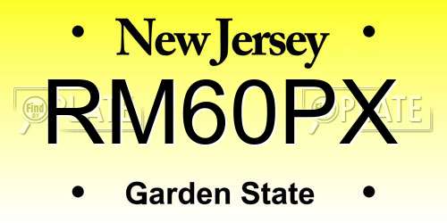 RM60PX New Jersey License Plate