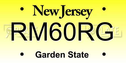 RM60RG New Jersey License Plate