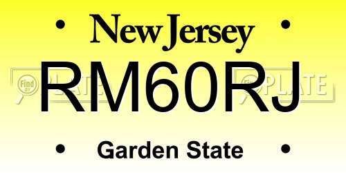 RM60RJ New Jersey License Plate
