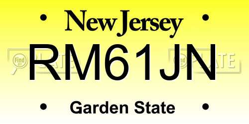RM61JN New Jersey License Plate