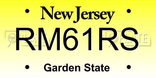 RM61RS New Jersey License Plate