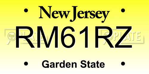 RM61RZ New Jersey License Plate