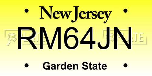 RM64JN New Jersey License Plate
