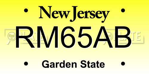 RM65AB New Jersey License Plate