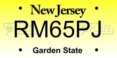 RM65PJ New Jersey License Plate