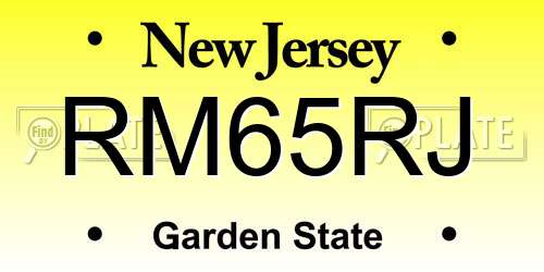 RM65RJ New Jersey License Plate