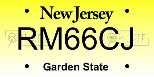 RM66CJ New Jersey License Plate