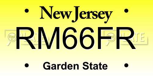RM66FR New Jersey License Plate