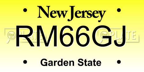 RM66GJ New Jersey License Plate