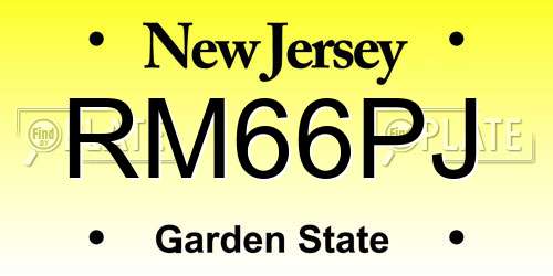 RM66PJ New Jersey License Plate