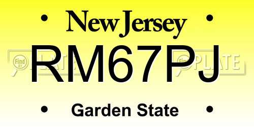 RM67PJ New Jersey License Plate